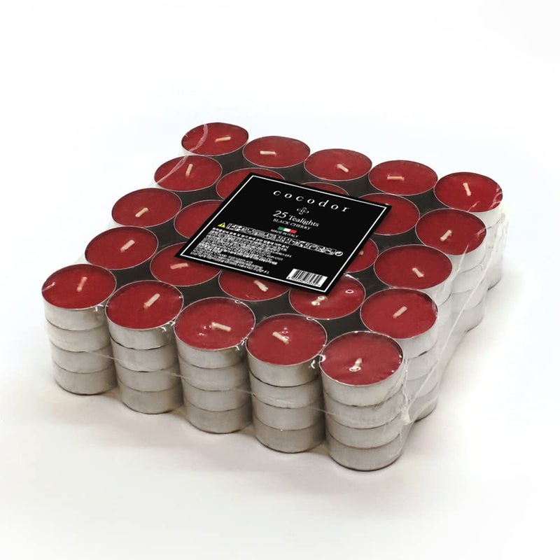 cocodor Cocod'or COCODOR Scented Tealight Candles/Black Cherry / 100 Pack / 4-5 Hour Extended Burn Time/Made in Italy, Cotton Wick, Scented Home Deco, Fragrance, Mother's Day - Image 2